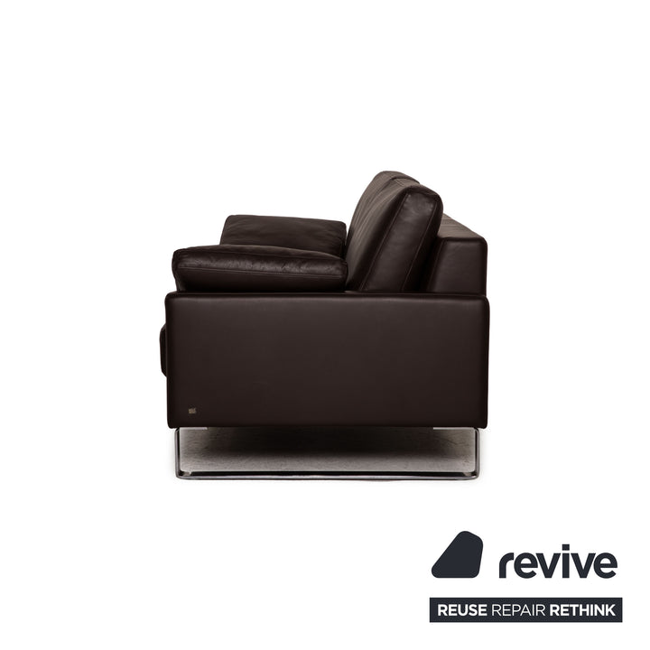 Rolf Benz Ego Leder Sofa Garnitur Dunkelbraun Zweisitzer  2x Sessel Couch