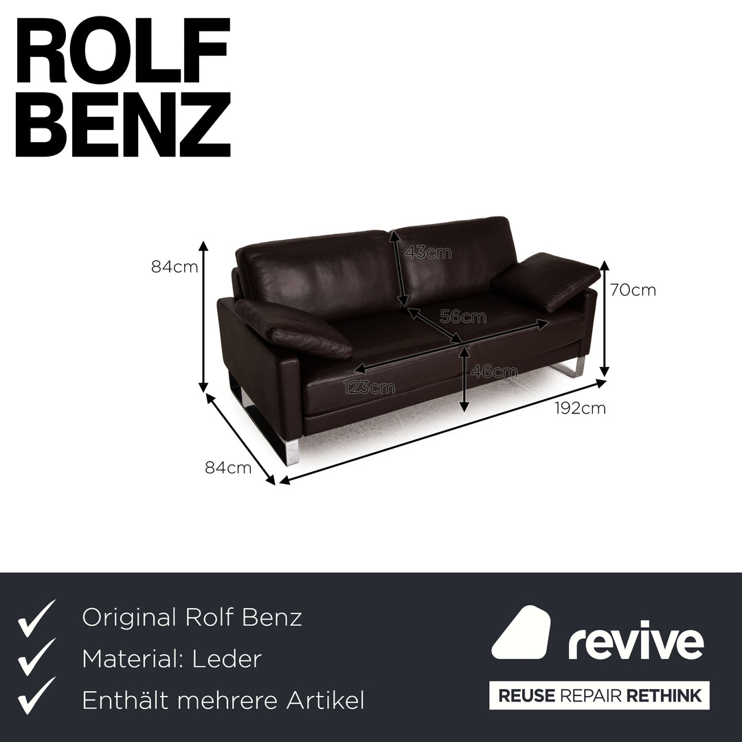 Rolf Benz Ego Leder Sofa Garnitur Dunkelbraun Zweisitzer  2x Sessel Couch