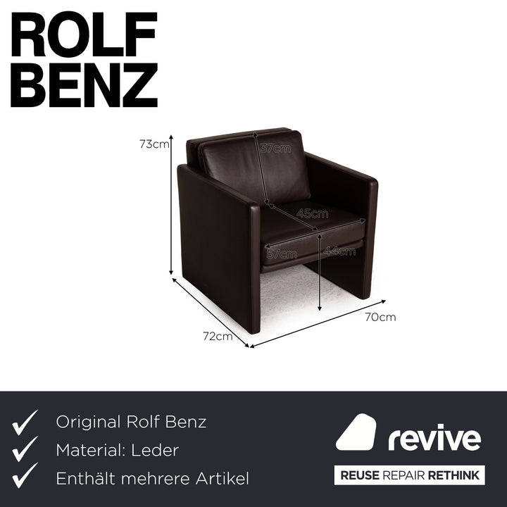 Rolf Benz Ego Leder Sofa Garnitur Dunkelbraun Zweisitzer  2x Sessel Couch