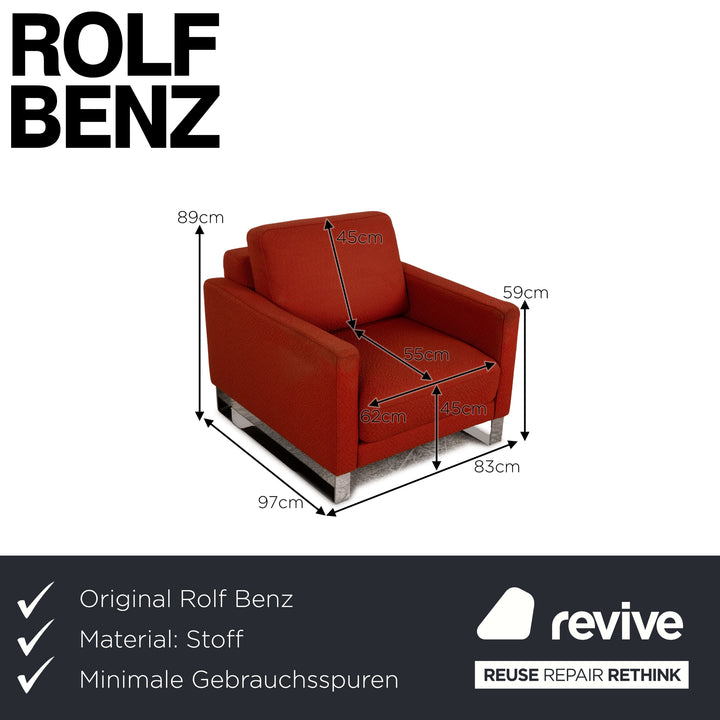 Rolf Benz EGO fabric armchair orange
