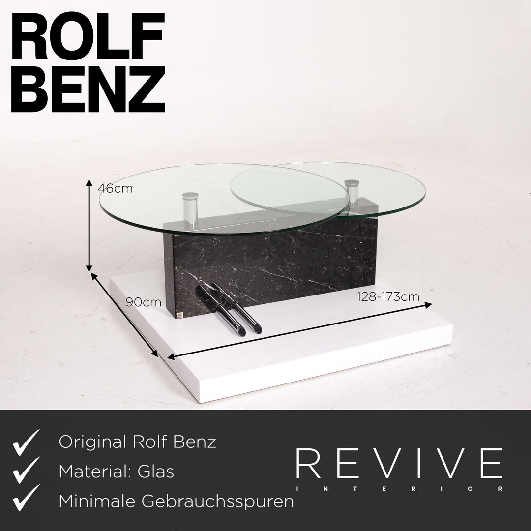 Rolf Benz | Table basse | Verre | Noir | Raviver l'intérieur