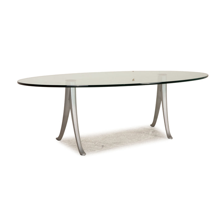 Rolf Benz glass table silver coffee table