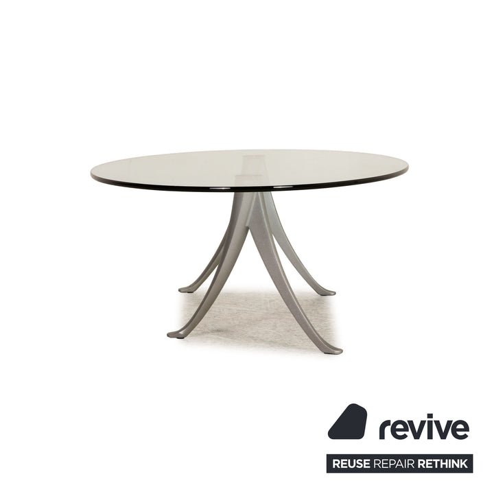 Rolf Benz glass table silver coffee table