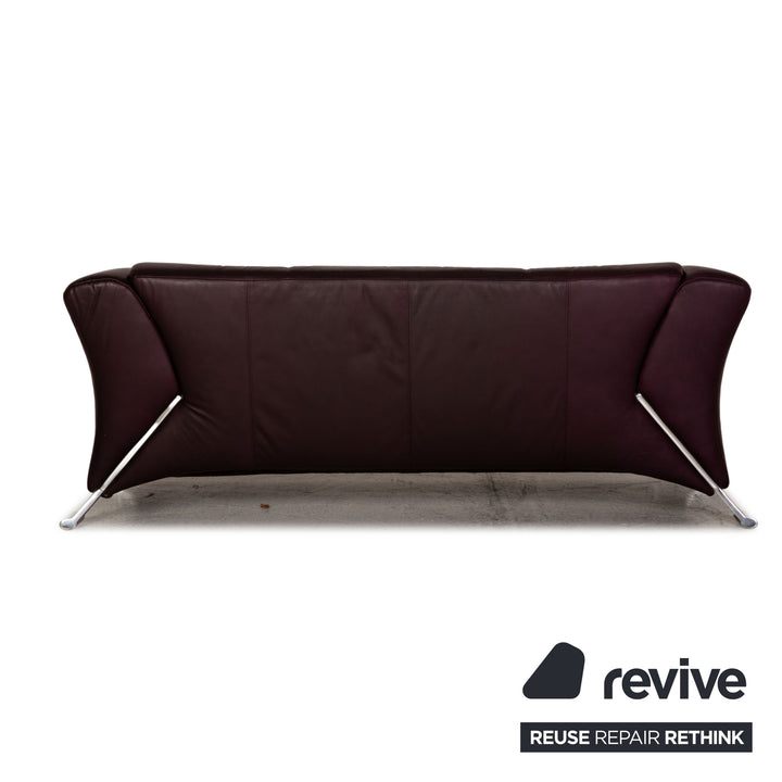 Rolf Benz HSE 322 Leder Sofa Aubergine Zweisitzer Couch