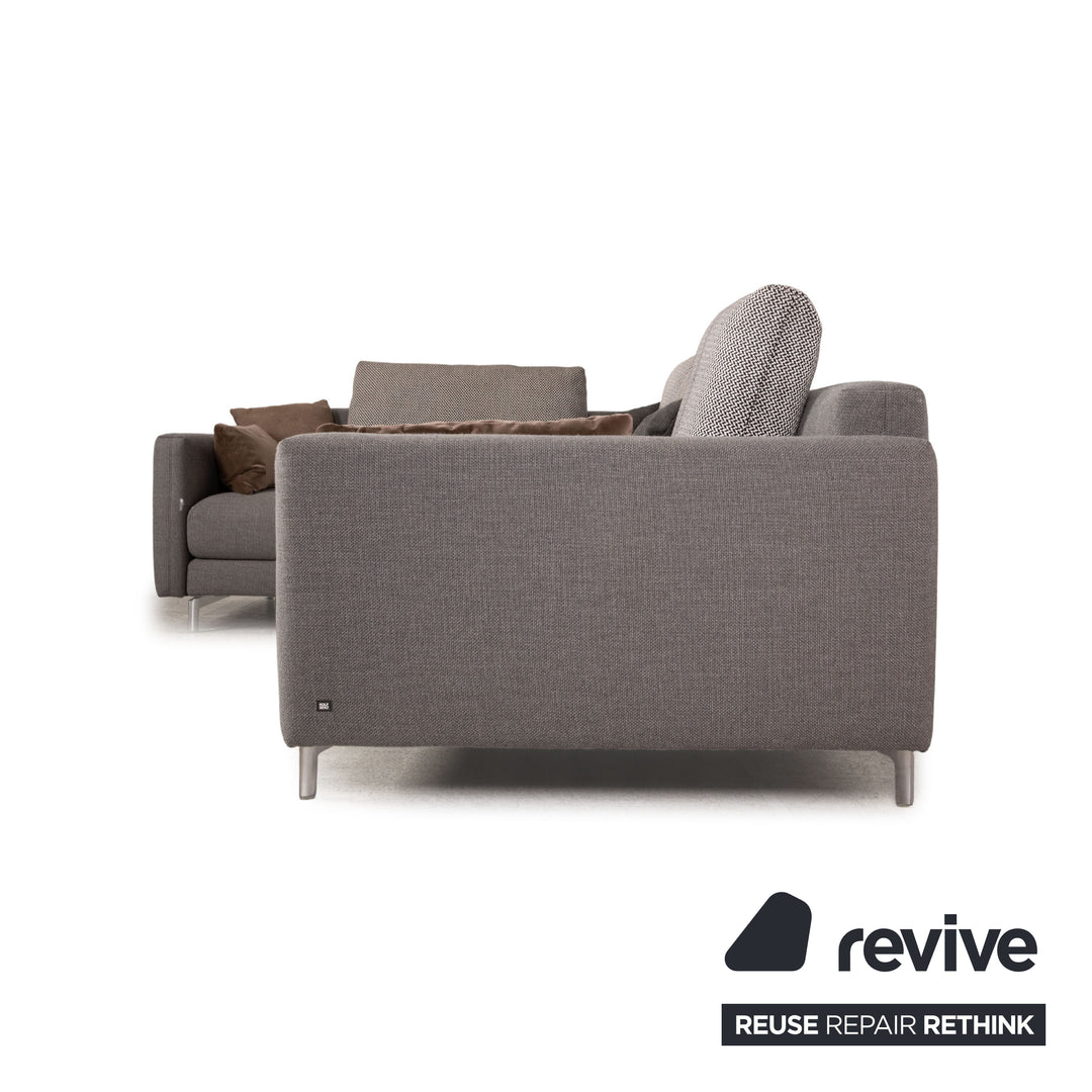 Rolf Benz Jola Stoff Ecksofa Grau Sofa Couch Recamiere links