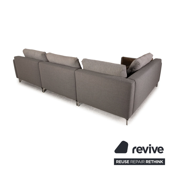 Rolf Benz Jola Stoff Ecksofa Grau Sofa Couch Recamiere links