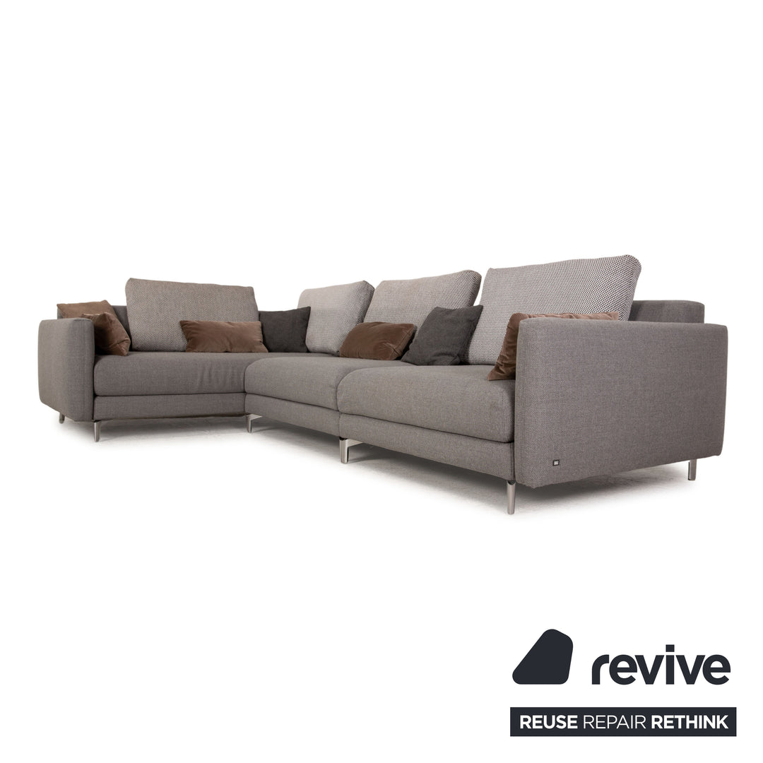 Rolf Benz Jola Stoff Ecksofa Grau Sofa Couch Recamiere links