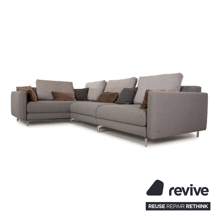 Rolf Benz Jola Stoff Ecksofa Grau Sofa Couch Recamiere links