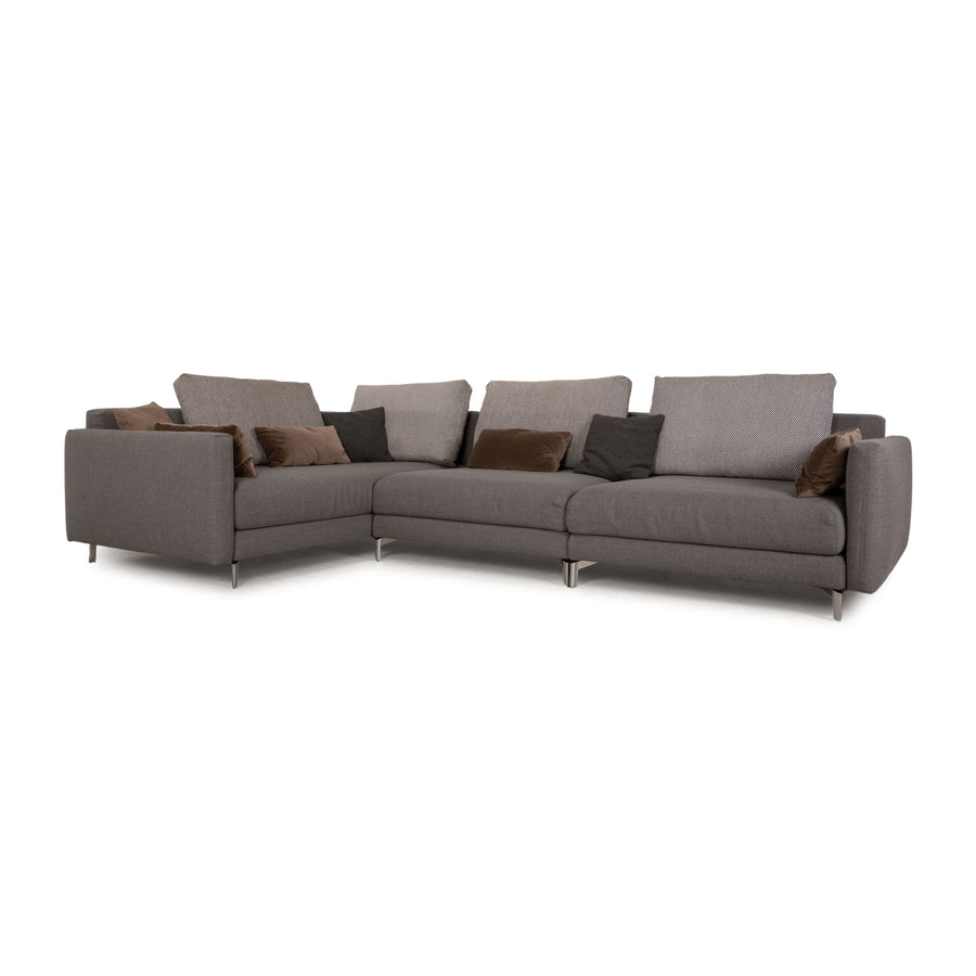 Rolf Benz Jola Stoff Ecksofa Grau Sofa Couch Recamiere links