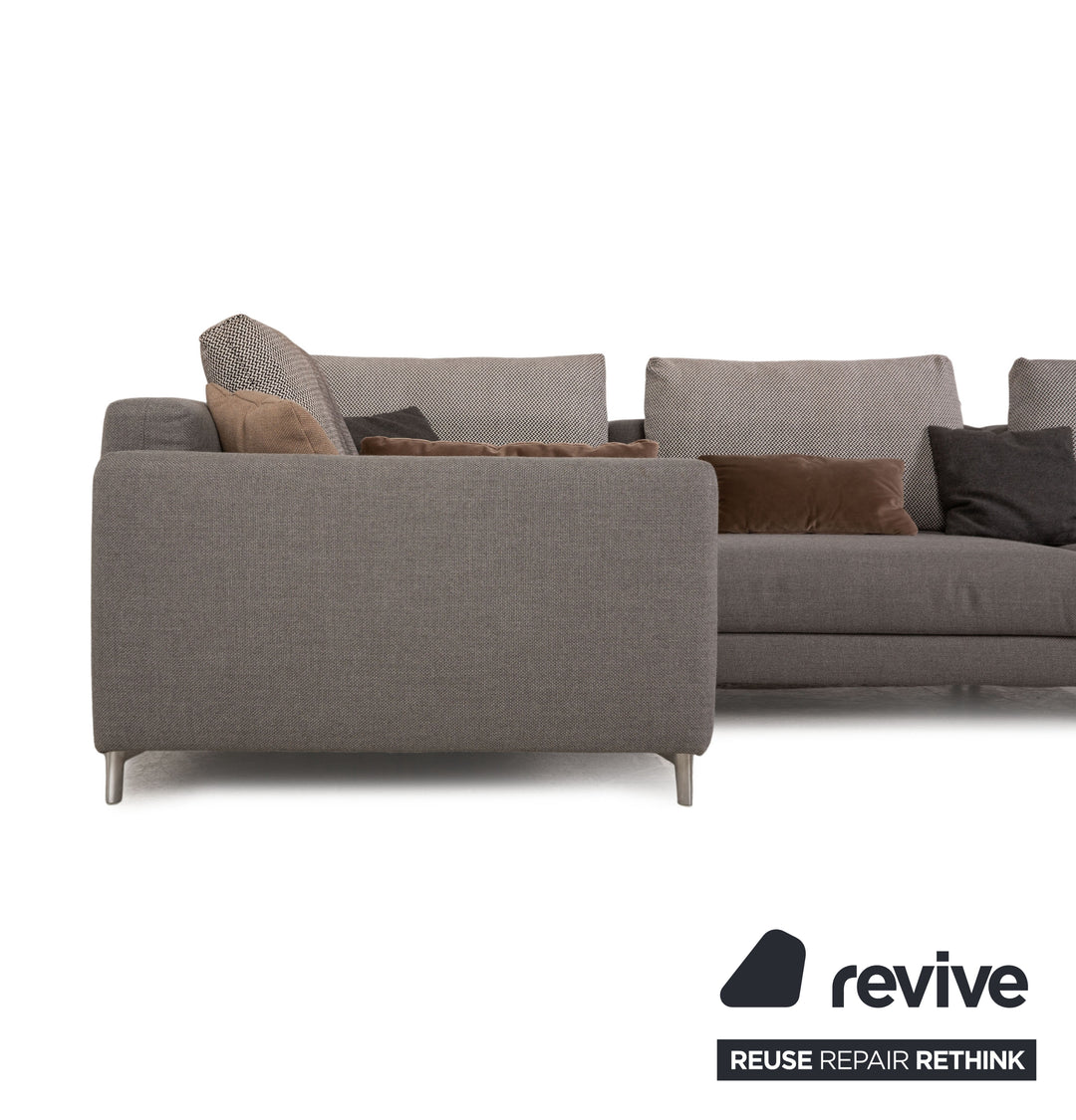 Rolf Benz Jola Stoff Ecksofa Grau Sofa Couch Recamiere links