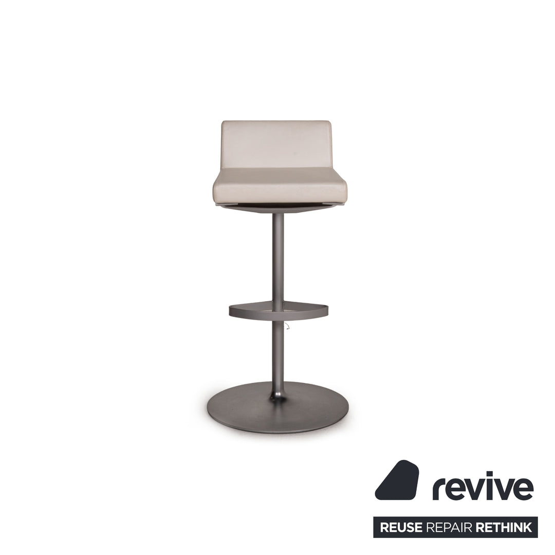 Tabouret de bar en cuir Rolf Benz, chaise blanche