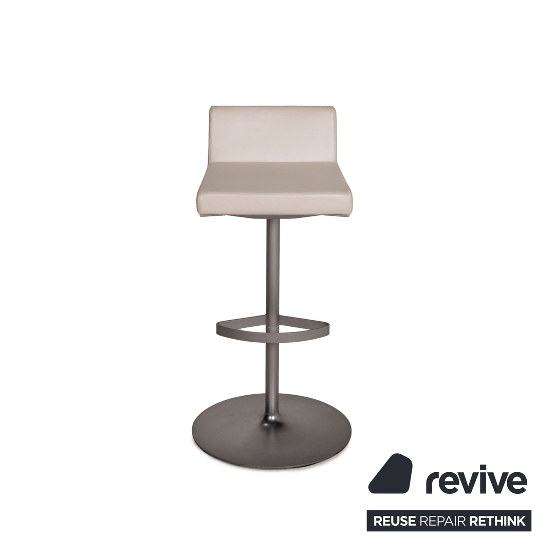 Tabouret de bar en cuir Rolf Benz, chaise blanche