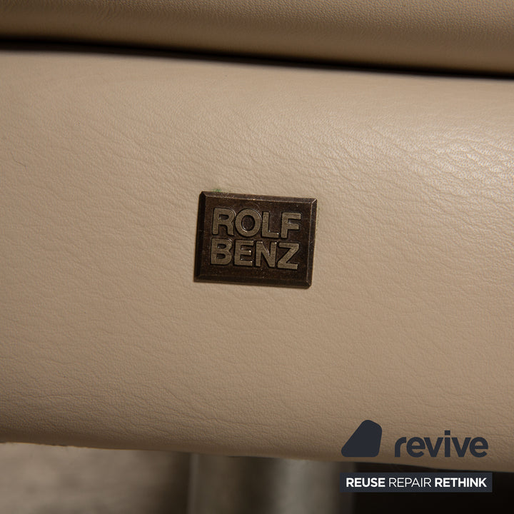 Rolf Benz Leder Dreisitzer Beige Sofa Couch