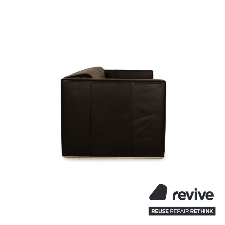 Rolf Benz Leder Dreisitzer Schwarz Sofa Couch