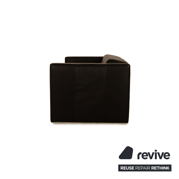 Rolf Benz Leder Dreisitzer Schwarz Sofa Couch