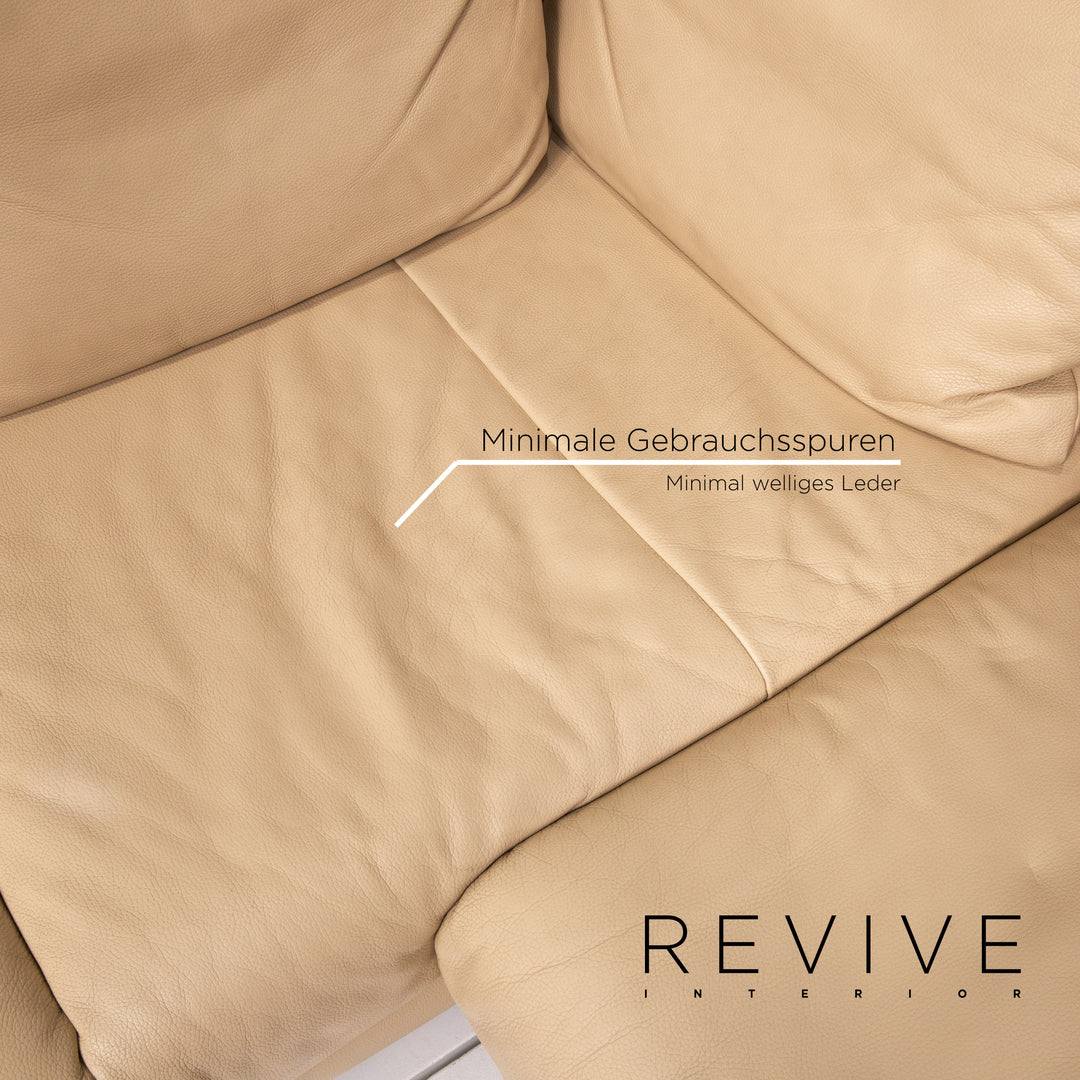 Rolf Benz Leder Ecksofa Beige Sofa Couch #13591