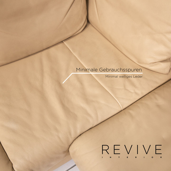 Rolf Benz Leder Ecksofa Beige Sofa Couch #13591