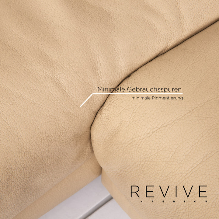 Rolf Benz Leder Ecksofa Beige Sofa Couch #13591