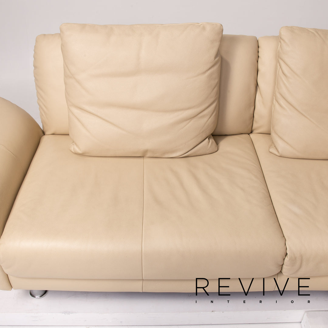 Rolf Benz Leder Ecksofa Beige Sofa Couch #13591