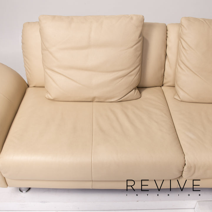 Rolf Benz Leder Ecksofa Beige Sofa Couch #13591