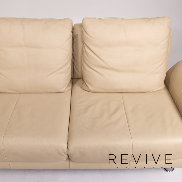 Rolf Benz Leder Ecksofa Beige Sofa Couch #13591