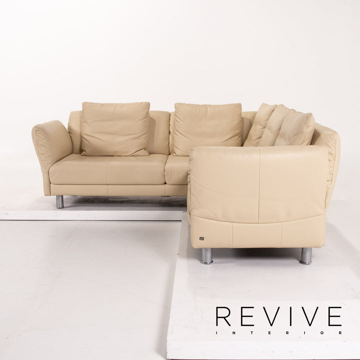 Rolf Benz Leder Ecksofa Beige Sofa Couch #13591