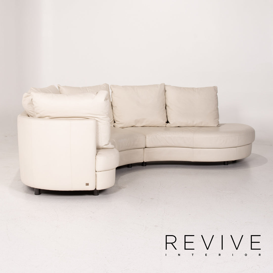 Rolf Benz Leather Corner Sofa Cream Sofa Couch #14393