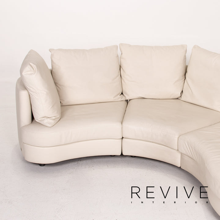 Rolf Benz Leather Corner Sofa Cream Sofa Couch #14393