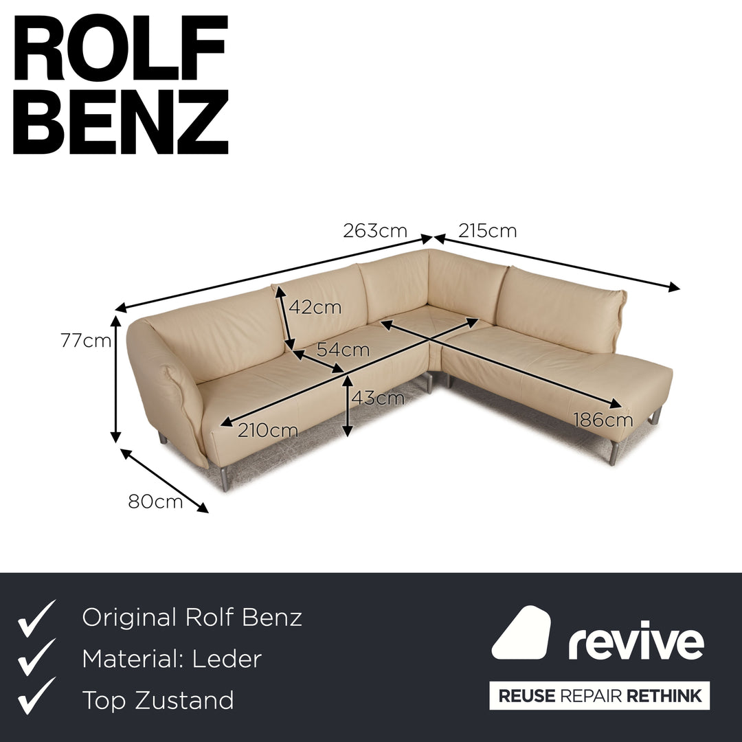 Rolf Benz Leder Ecksofa Creme Sofa Couch