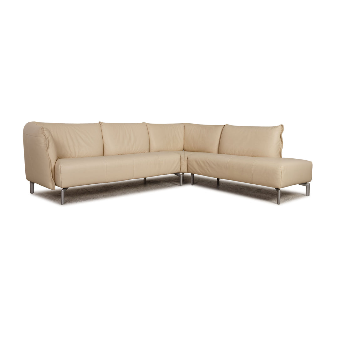 Rolf Benz Leder Ecksofa Creme Sofa Couch
