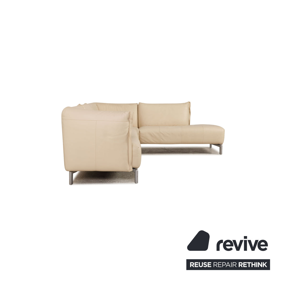 Rolf Benz Leder Ecksofa Creme Sofa Couch