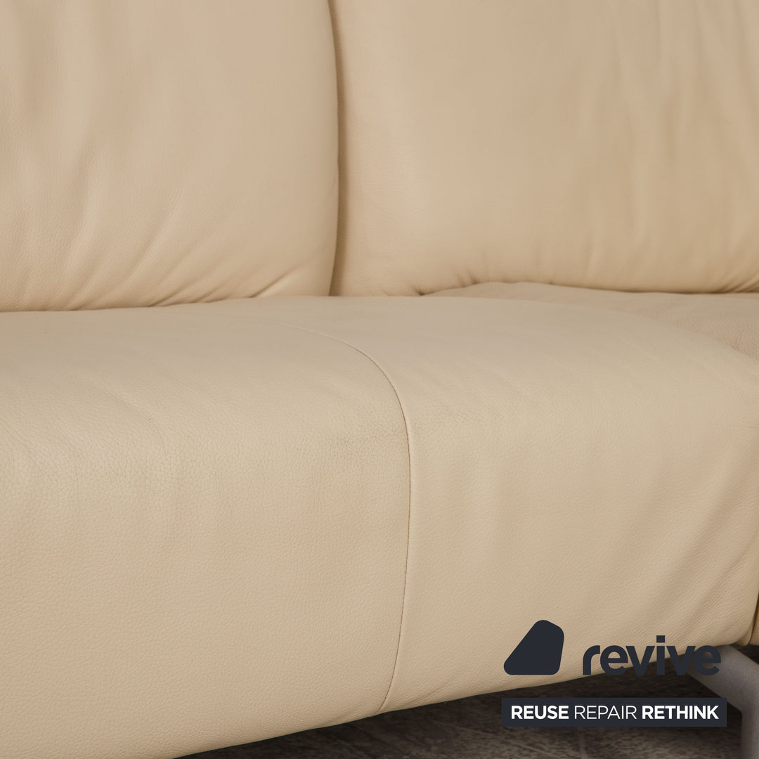 Rolf Benz Leder Ecksofa Creme Sofa Couch
