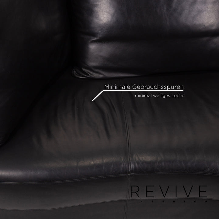 Rolf Benz Leder Ecksofa Schwarz Sofa Couch