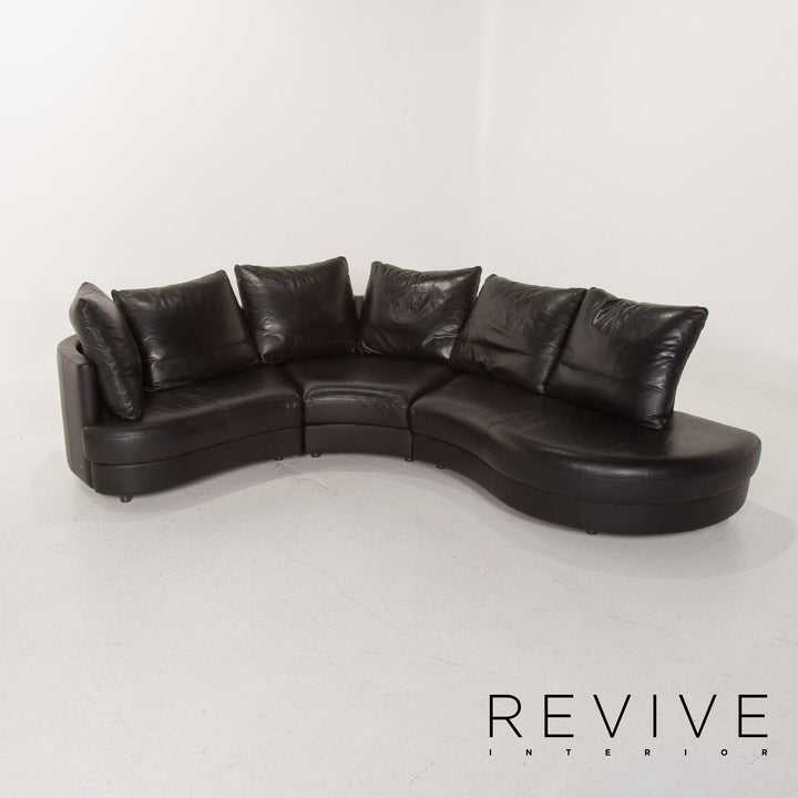 Rolf Benz Leder Ecksofa Schwarz Sofa Couch
