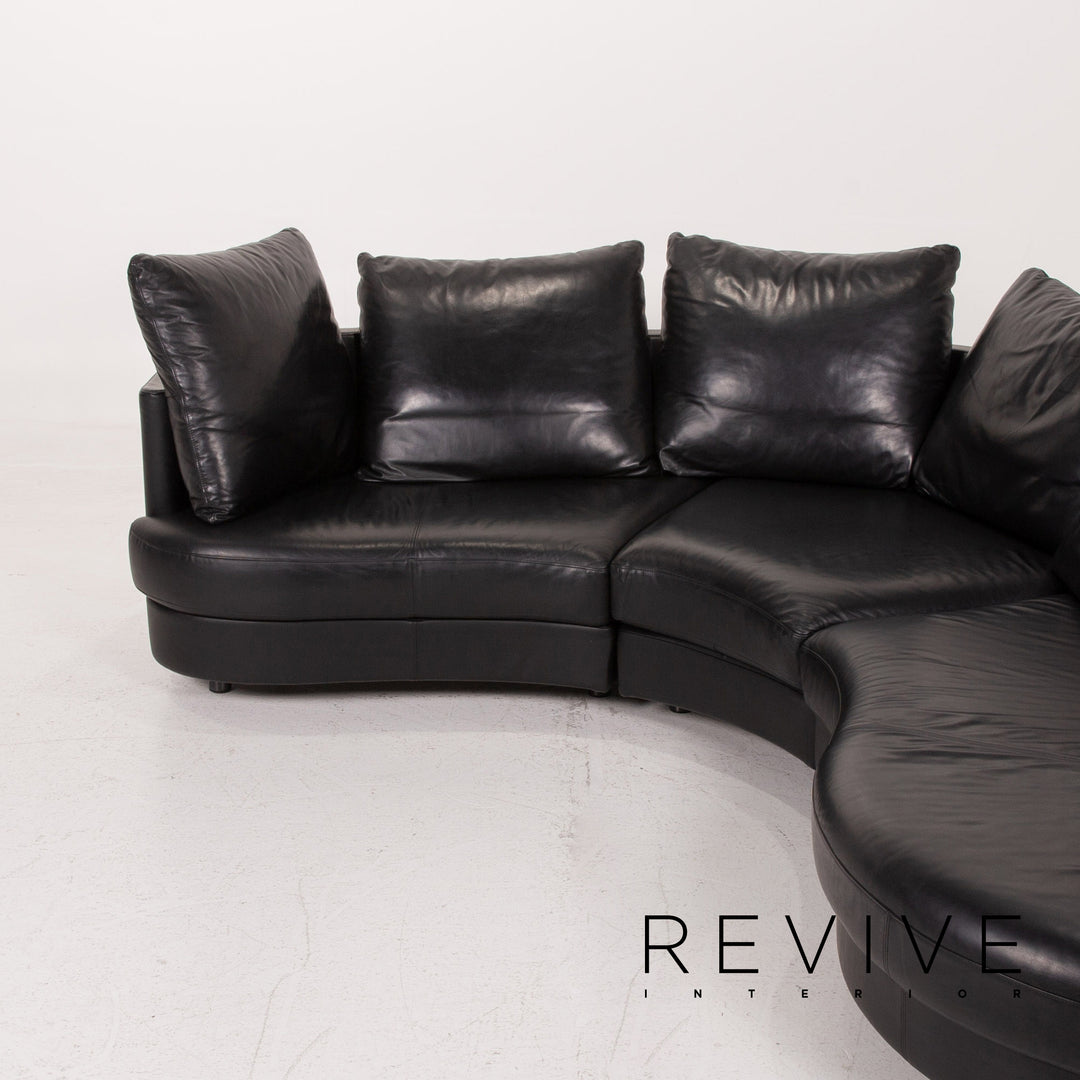 Rolf Benz Leder Ecksofa Schwarz Sofa Couch