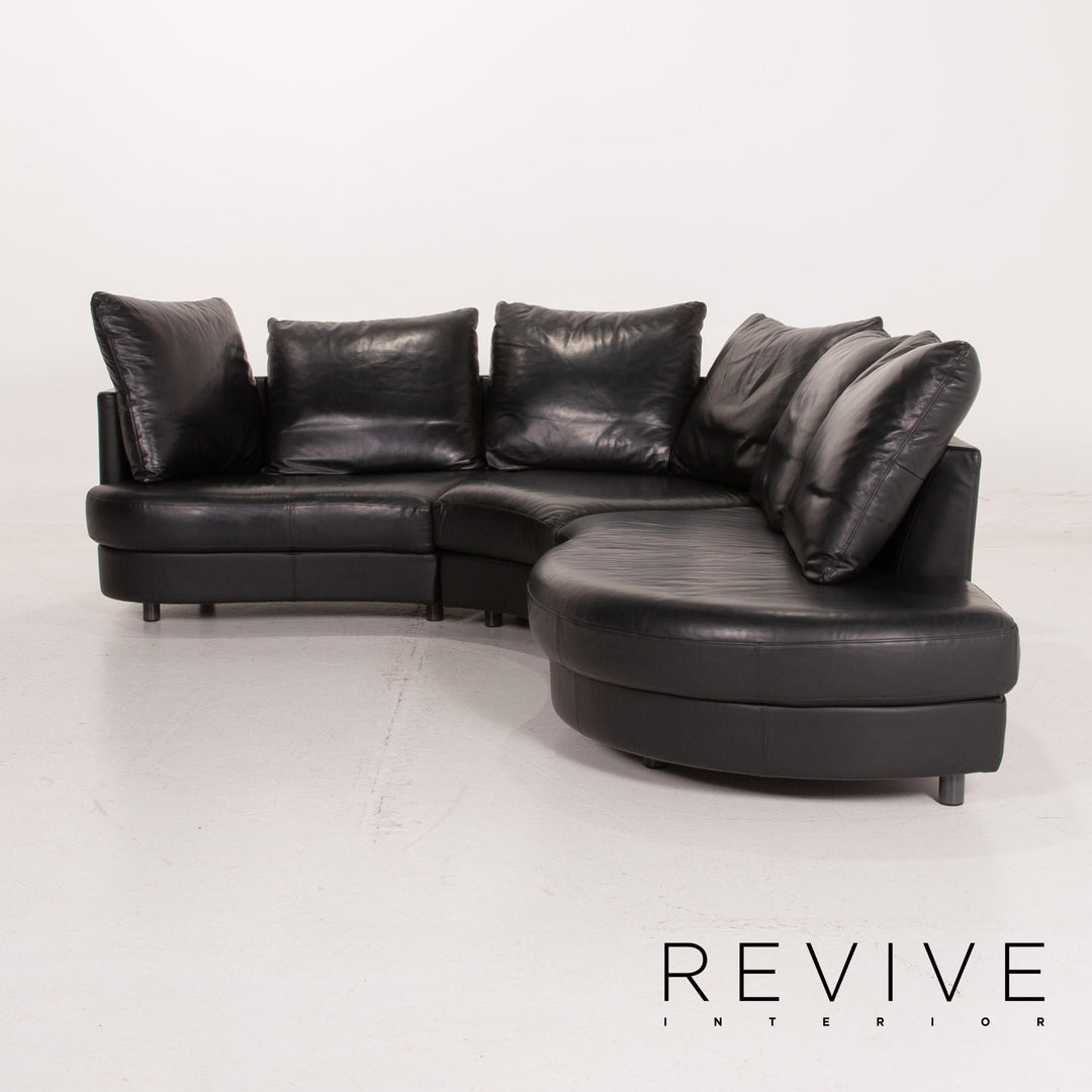 Rolf Benz Leder Ecksofa Schwarz Sofa Couch