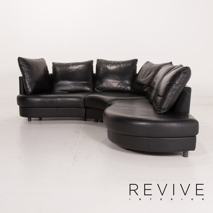 Rolf Benz Leder Ecksofa Schwarz Sofa Couch