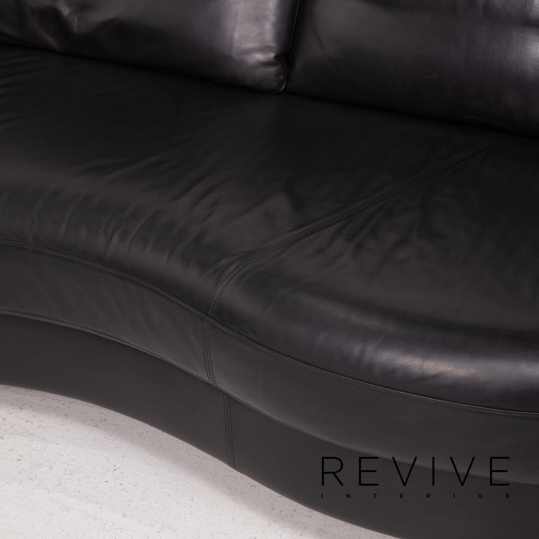 Rolf Benz Leder Ecksofa Schwarz Sofa Couch