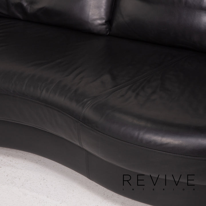 Rolf Benz Leder Ecksofa Schwarz Sofa Couch