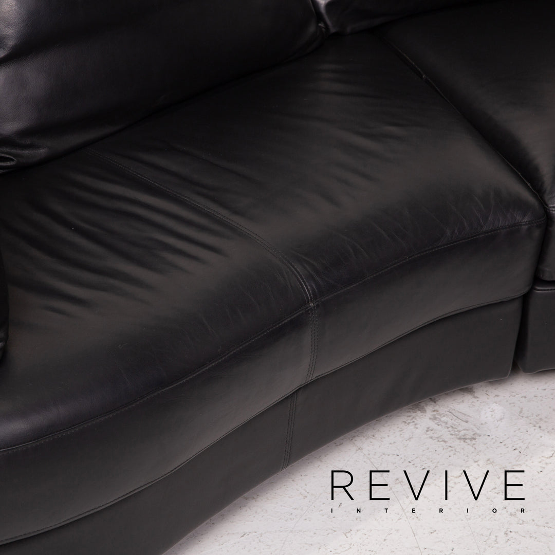 Rolf Benz Leder Ecksofa Schwarz Sofa Couch