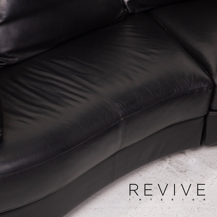 Rolf Benz Leder Ecksofa Schwarz Sofa Couch