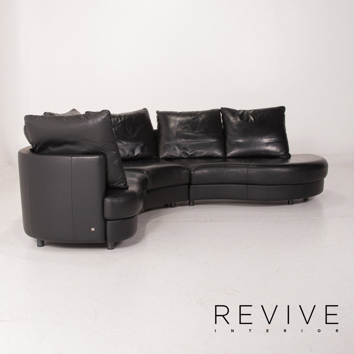 Rolf Benz Leder Ecksofa Schwarz Sofa Couch