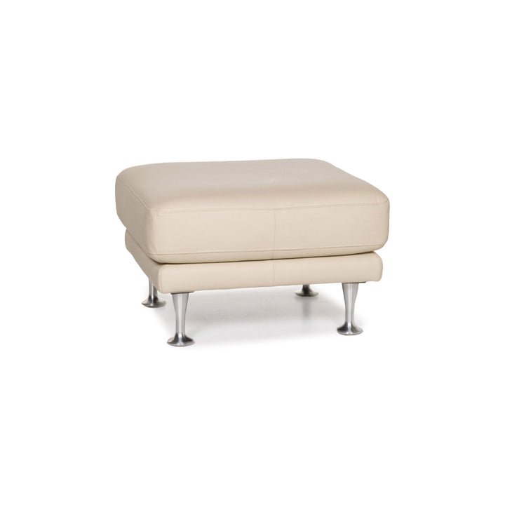 Rolf Benz Leder Hocker Creme Ottoman #13211