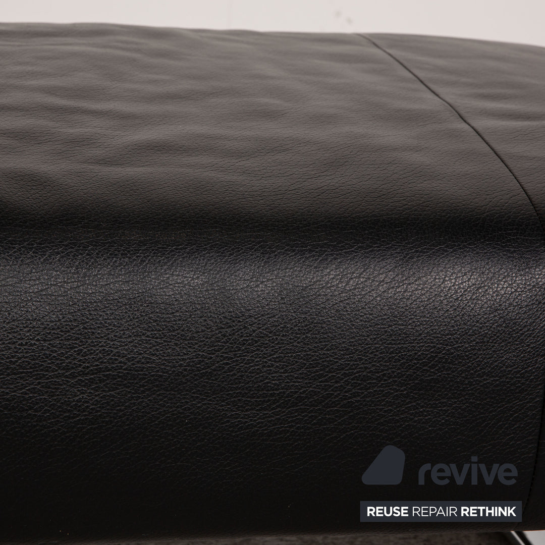 Rolf Benz Leder Hocker Schwarz