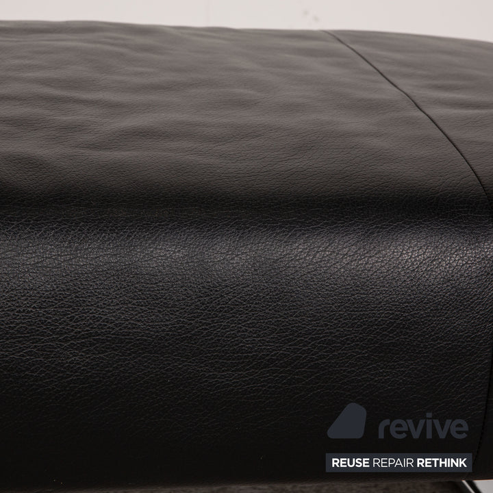 Rolf Benz Leder Hocker Schwarz