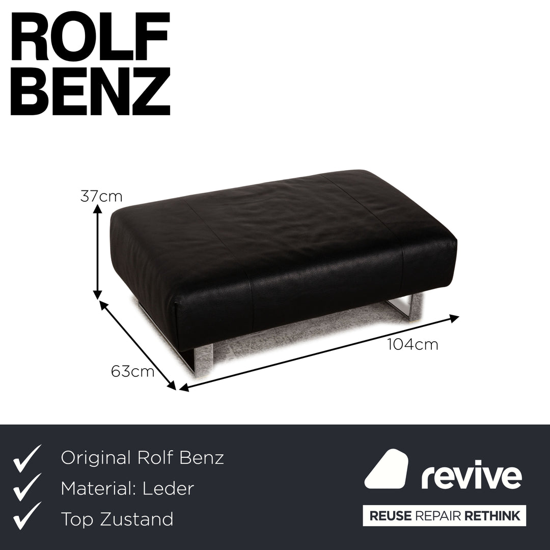 Rolf Benz Leder Hocker Schwarz