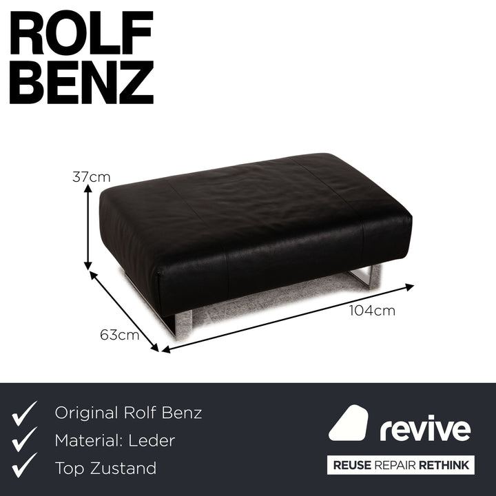 Rolf Benz Leder Hocker Schwarz