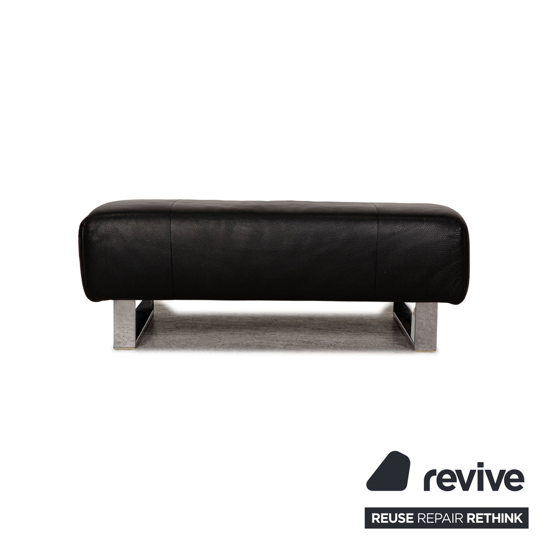 Rolf Benz Leder Hocker Schwarz