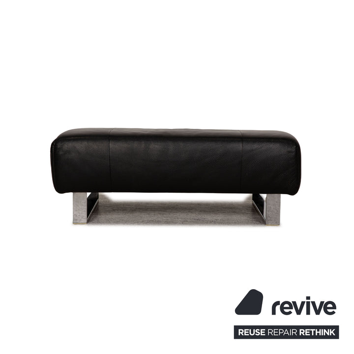 Rolf Benz Leder Hocker Schwarz