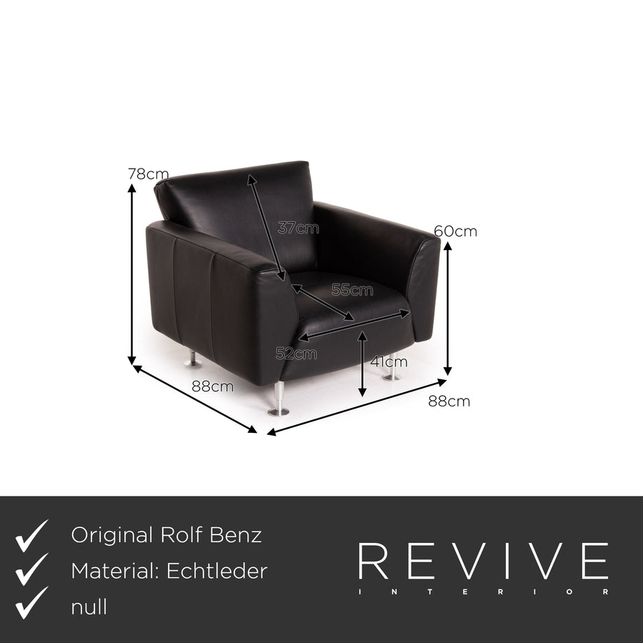 Rolf Benz leather armchair set 2x armchairs